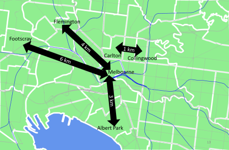 SA2 distances sample map