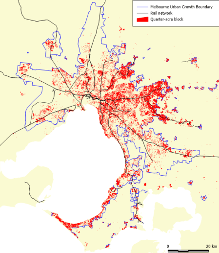 Melbourne quarter acre block map